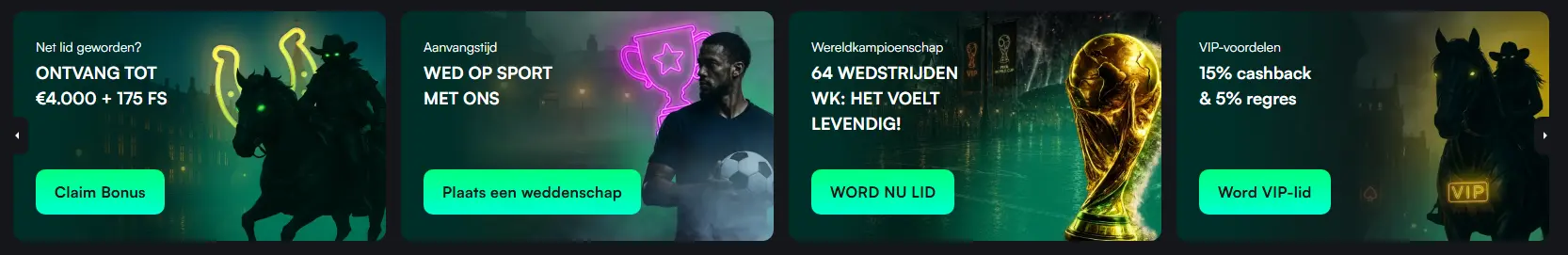 Welkomstbanner van het online casino – openingsbeeld